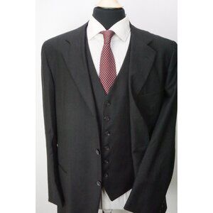 Raffaele Caruso Sartoria Parma Loro Piana S120s Wool Gray 3 Pc Suit 44R US NEW